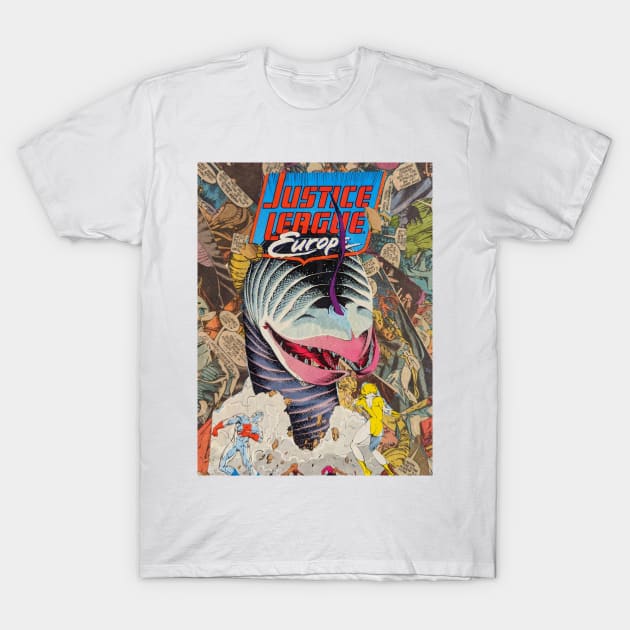 Justice League Europe (comic collage) T-Shirt by HMUarts